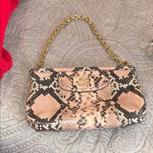 Coach Python leather wristlet